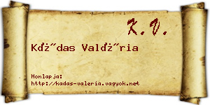 Kádas Valéria névjegykártya